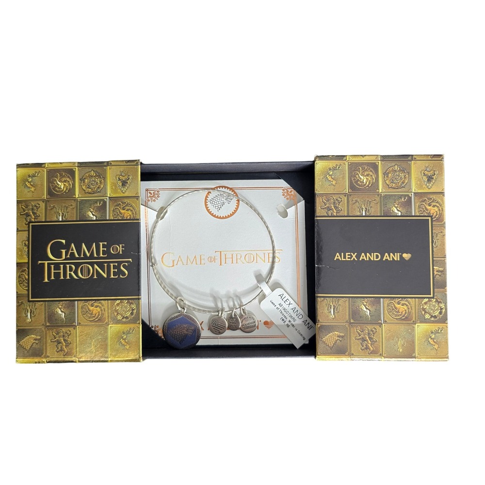 Alex and Ani Game of Thrones Winter is‎ Coming Charm Bangle Bracelet NEW